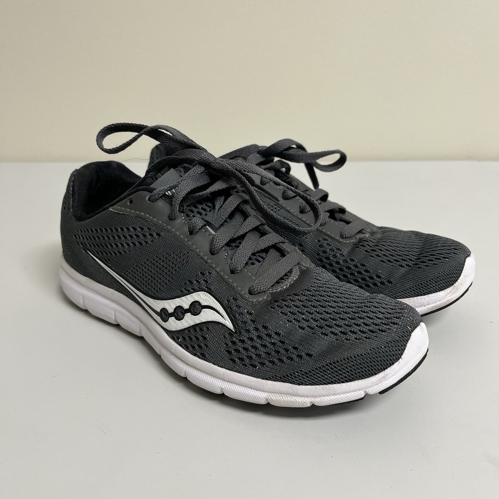 Saucony Grid Ideal Womens Running Shoes Gray White Mesh Sneakers 8 Gym Training
